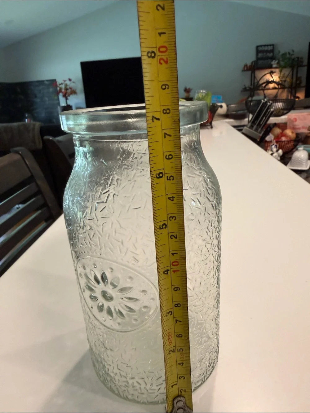 Clear Textured Glass Decorative Vase - Home Accents